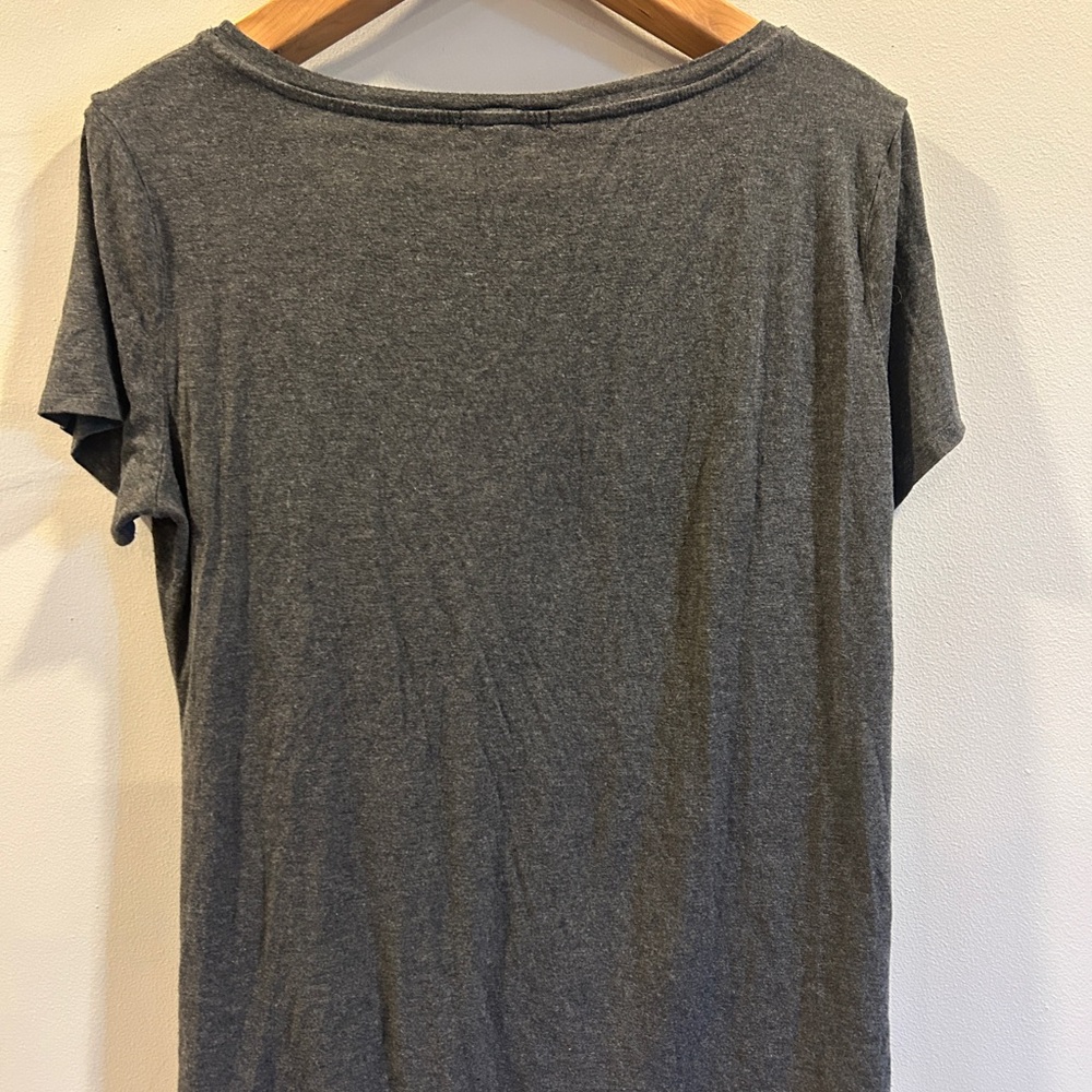 Nine Britton Knot Front Gray Top XL short sleeve blouse - Picture 4 of 8